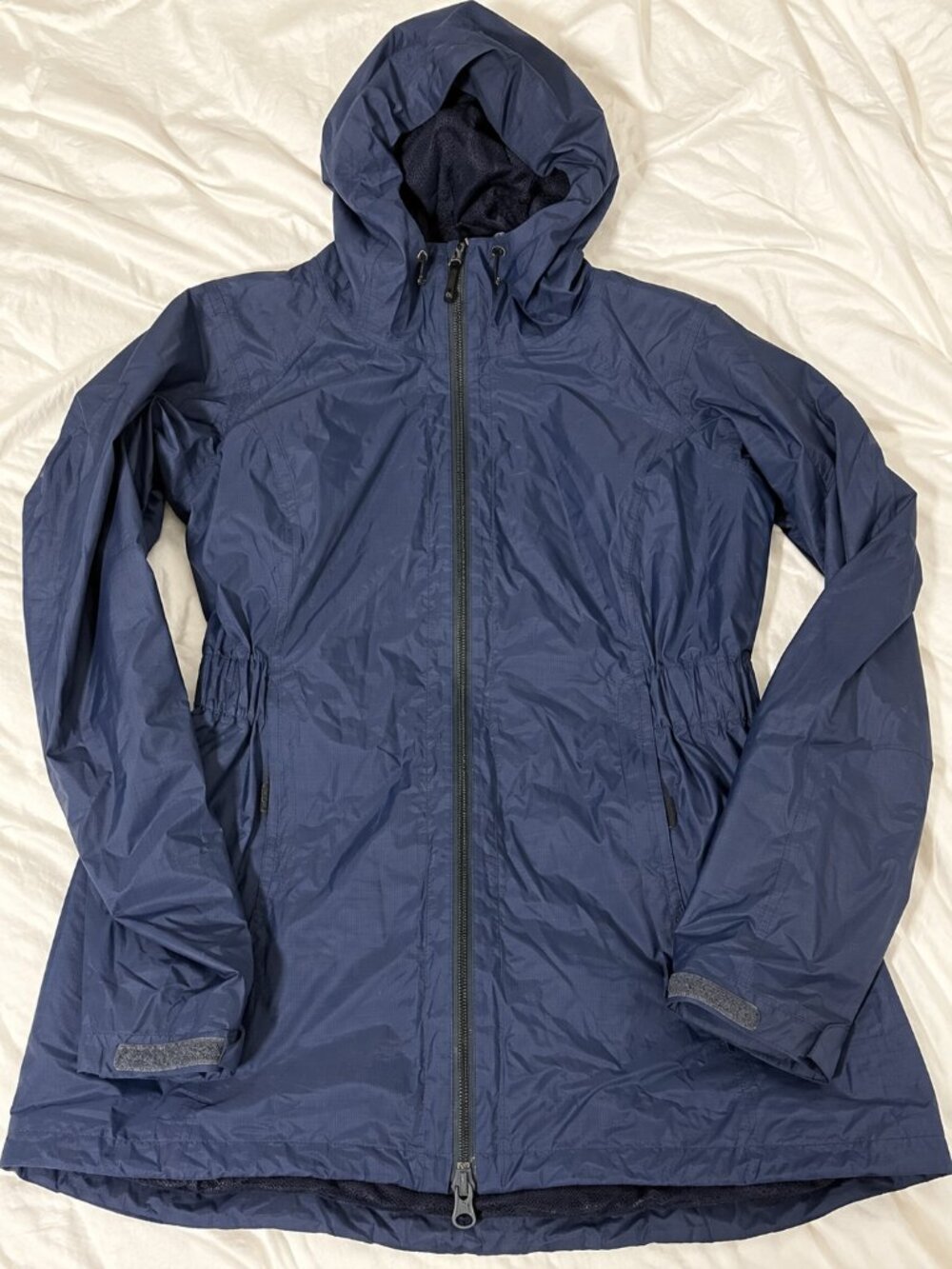 Mountain Hardwear Finder Parka XS Navy Hooded Rain Jacket Dry.Q